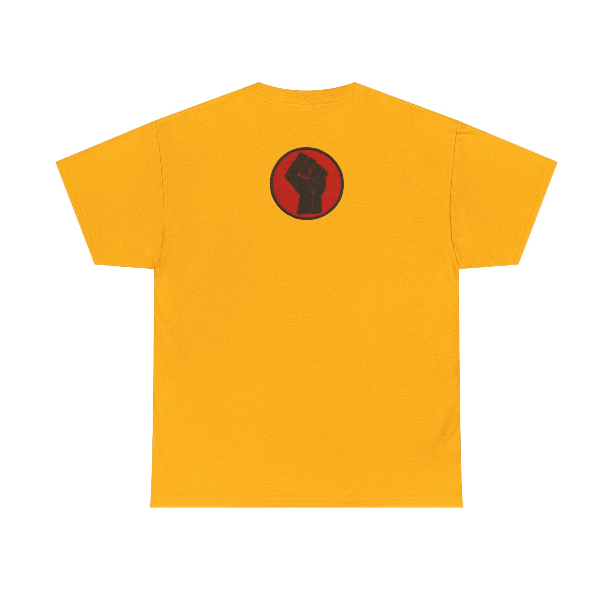 Basketball Jumpman Tee — Retro Skyline Graphic T-Shirt with Red Fist Back Emblem