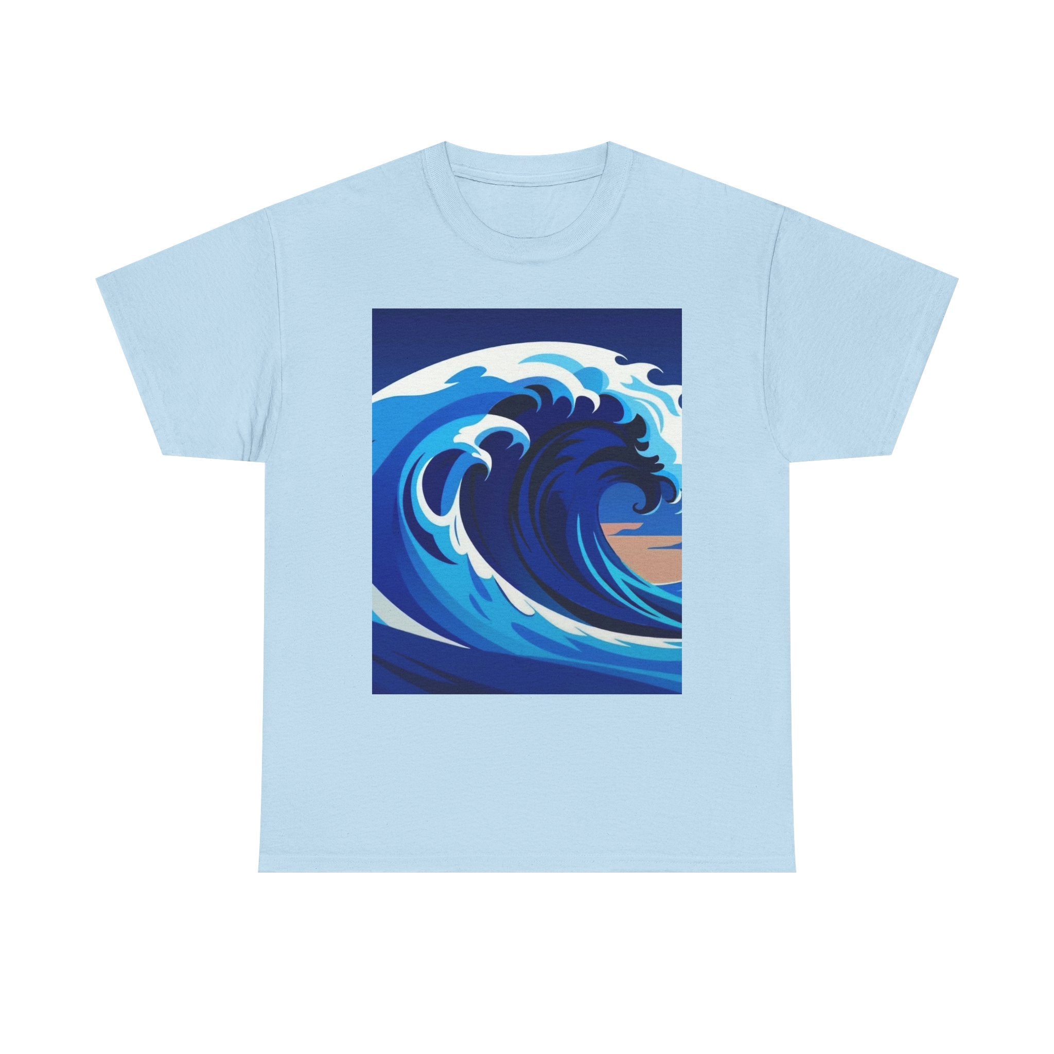 T-Shirt — Coastal Wave Graphic Tee (Ocean Sunset Wave Art)