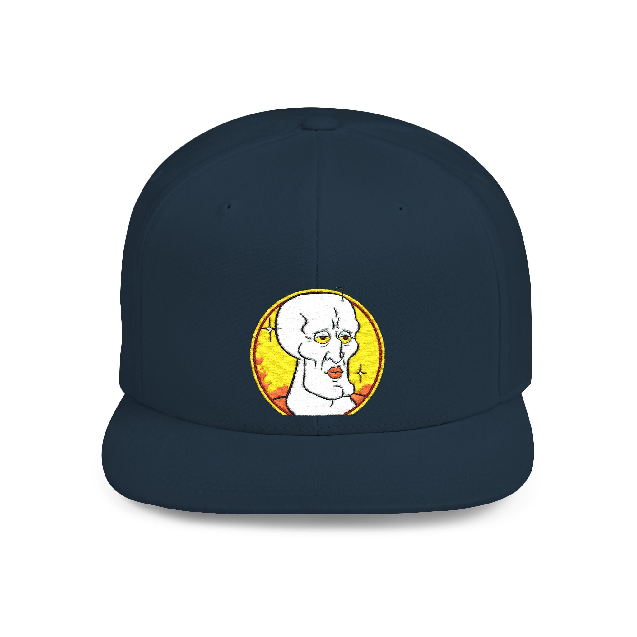 Snapback Hat — Cute Cat Holding Flower Patch, Cute Kawaii Cat Embroidered Cap