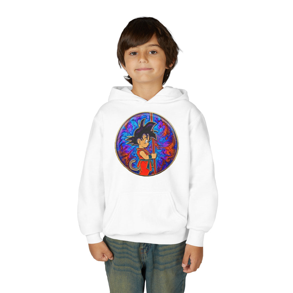 Dragon Boy Hoodie — Goku Cartoon Emblem Youth Hooded Sweatshirt