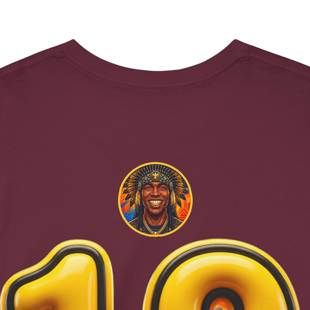 Melanated 19 Graphic Tee — Retro Script Logo & Gold Number Baseball Shirt
