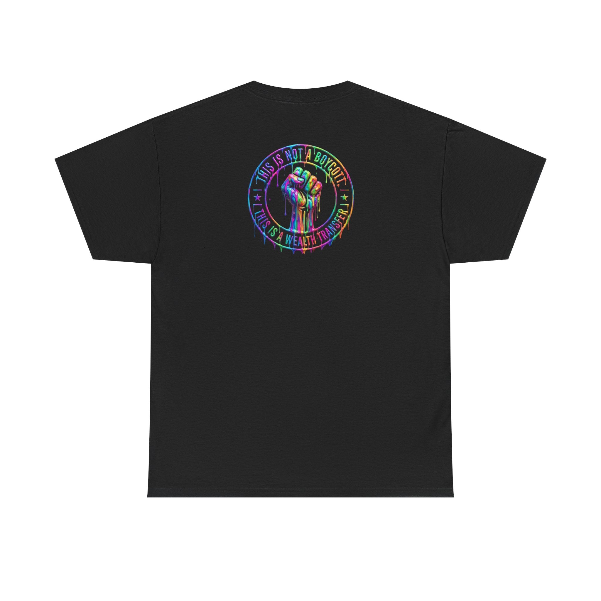 Protest Fist Graphic Tee — "Love Is Love" Rainbow Drip Pride Shirt