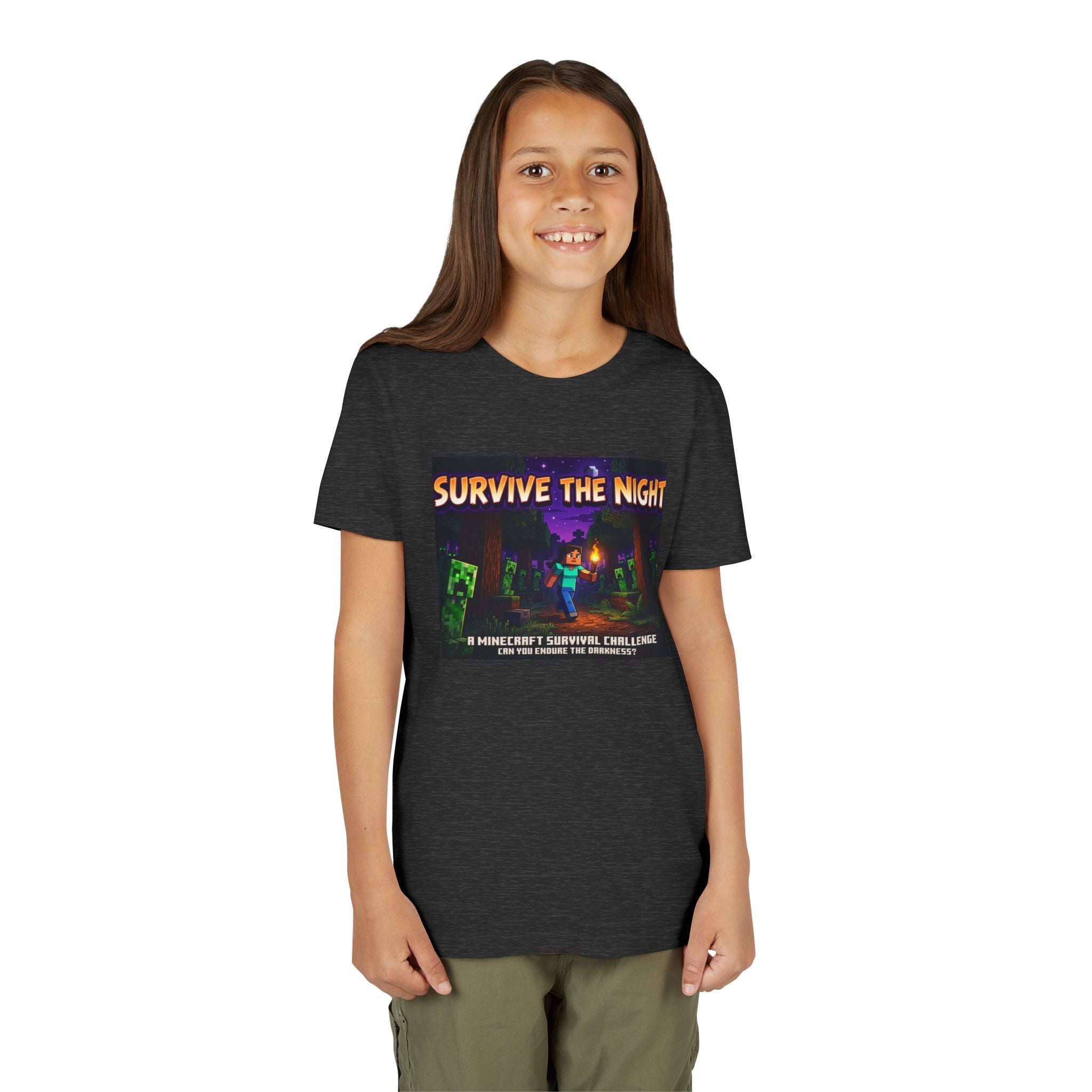 Survive the Night Youth Tee — Glowing Creeper Night Gamer Shirt
