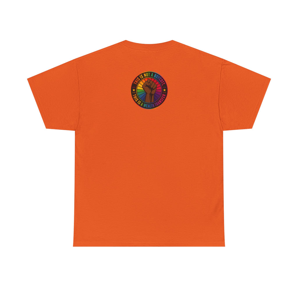 Graphic Tee — "I'm White, But Not THAT White" Illustration with Back Raised Fist Logo