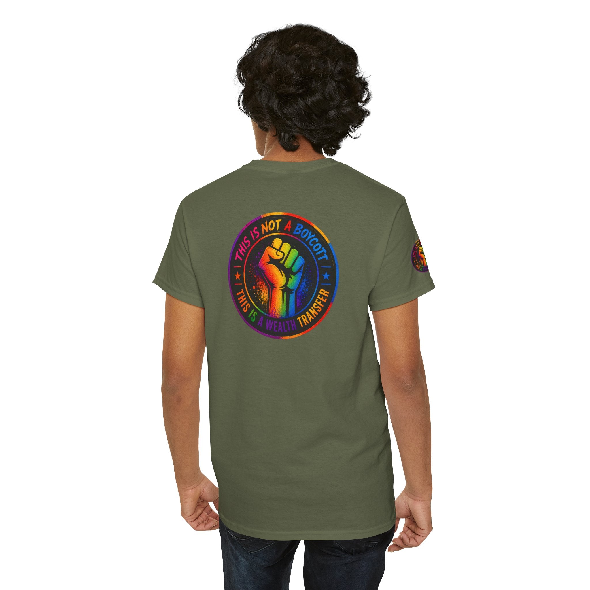 T-Shirt — Rainbow Empowerment Portrait Tee ("This Is Not A Boycott, This Is A Human Transaction")