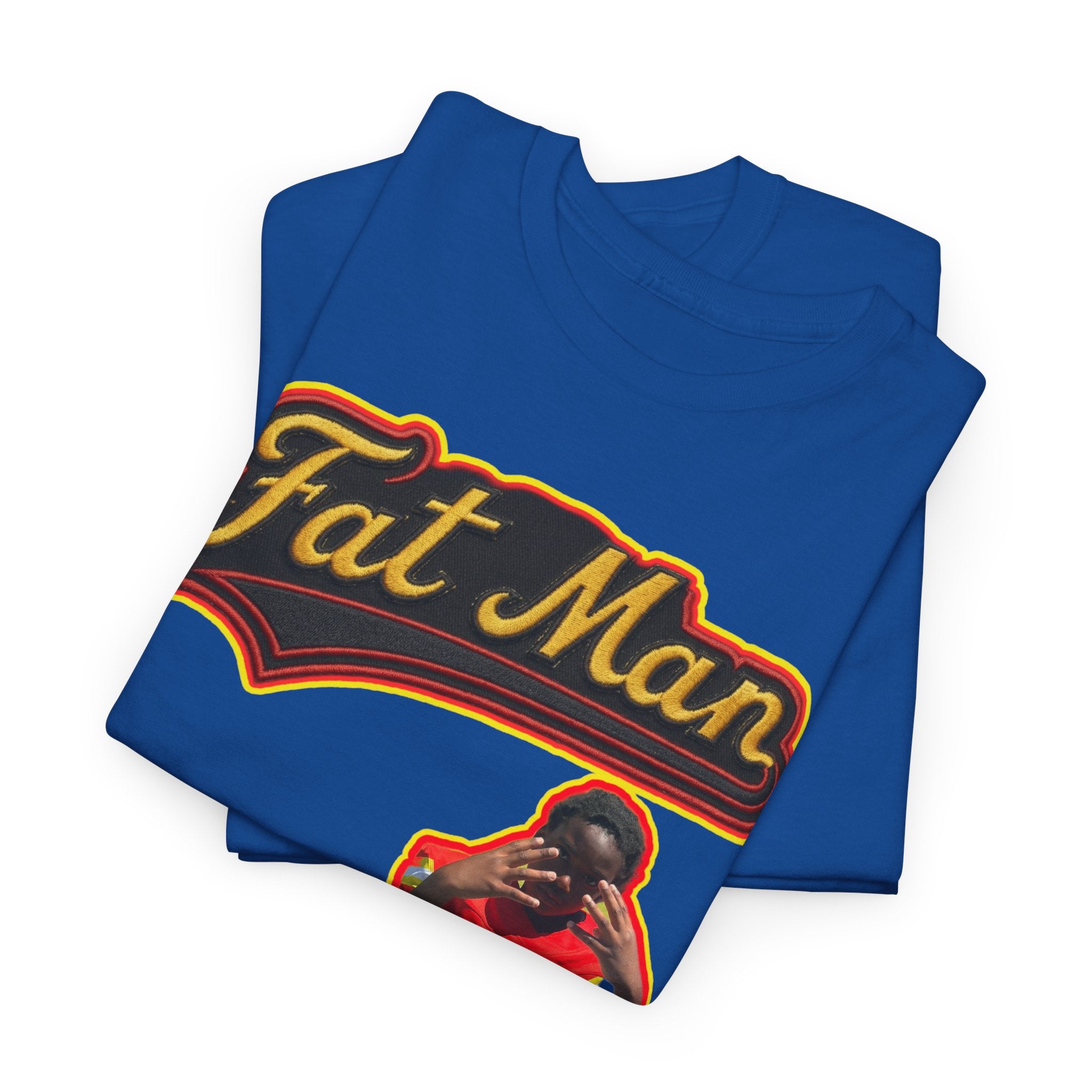Fat Man Graphic Tee — Retro Boxing Design with '10' Back Patch