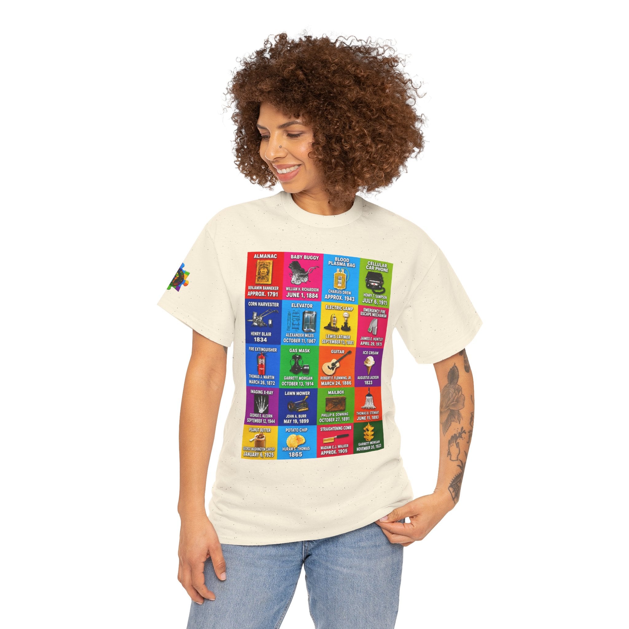 Black inventors Grid T‑Shirt — Colorful Historical Portraits Tee