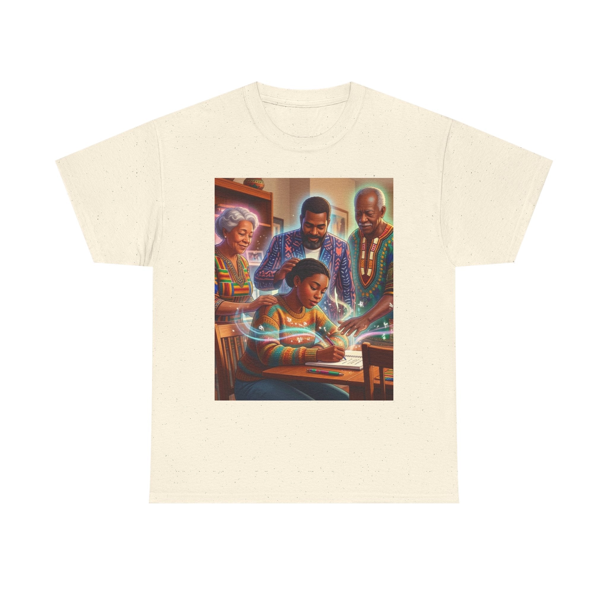 Black Family Study Night T-Shirt — Inspirational Afrofuturist Classroom Artwork