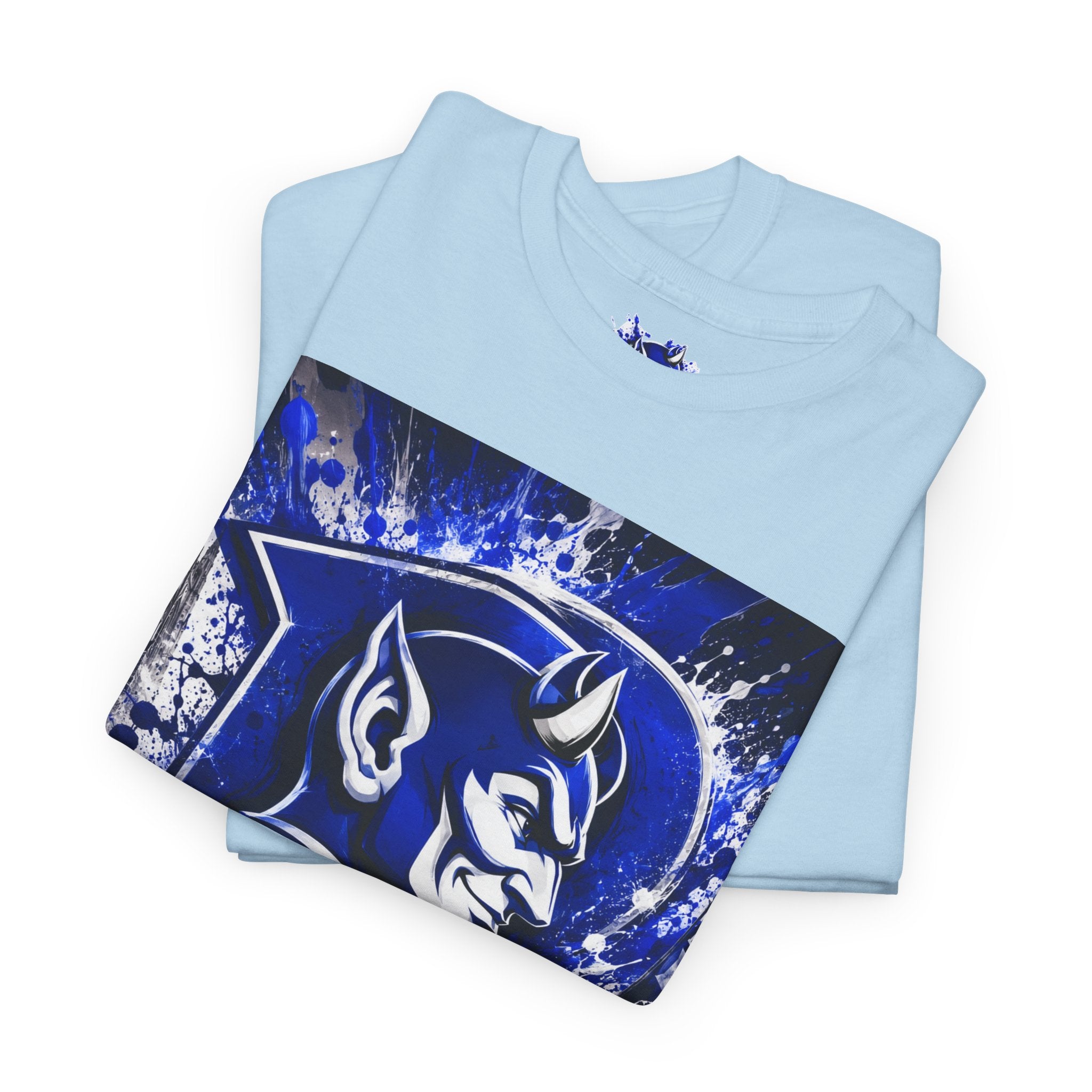 Duke Blue Devils Graphic Tee — Splatter Devil Logo T‑Shirt