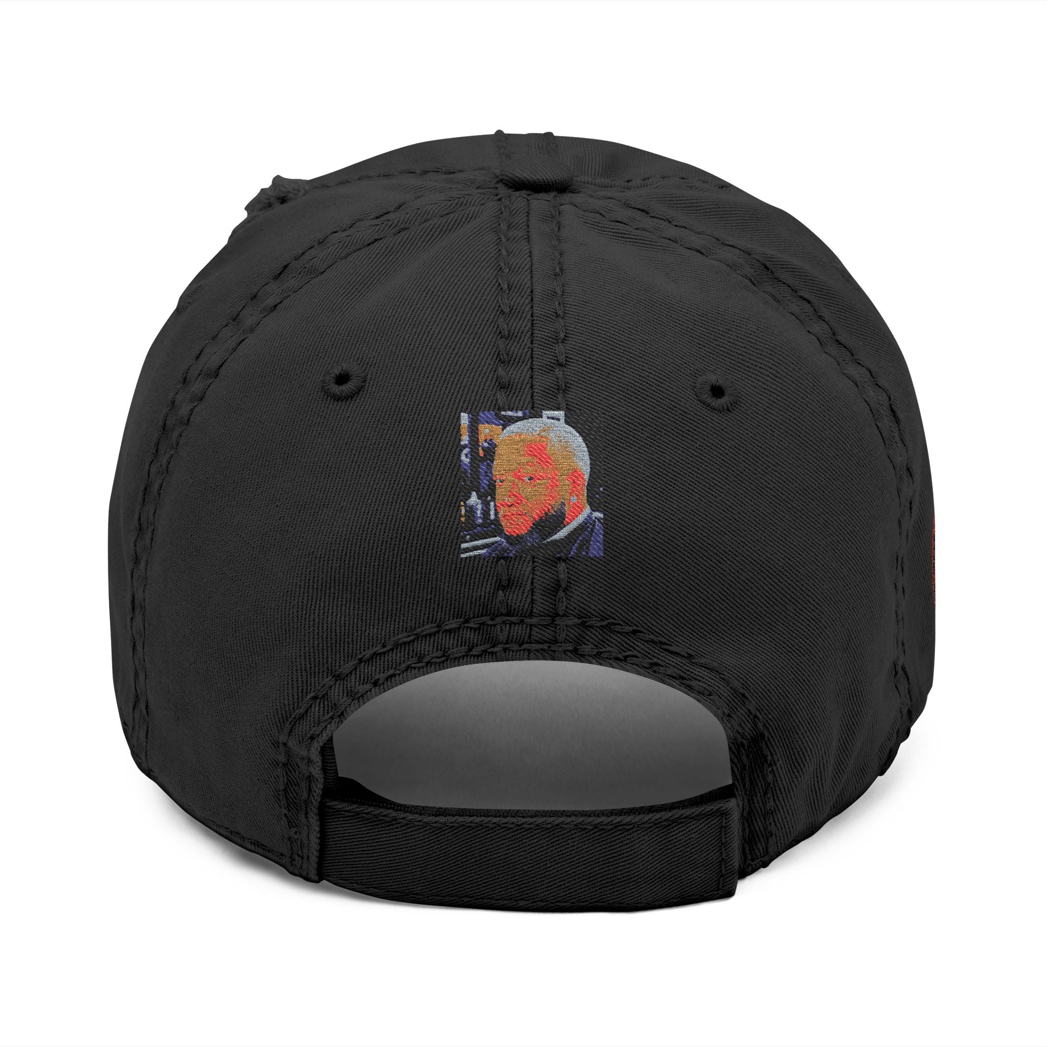 Distressed Embroidered Dad Hat - Vintage Fist Patch