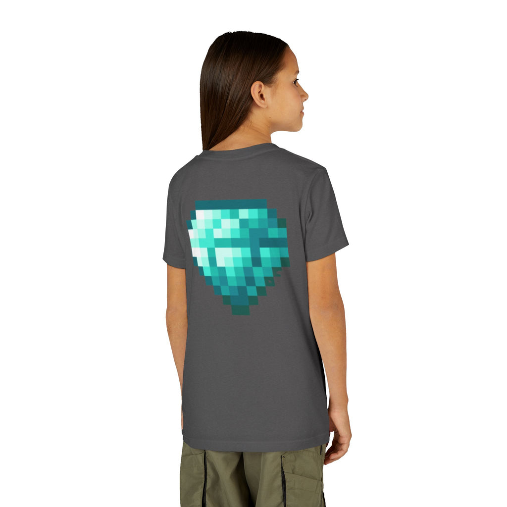 Youth Diamond Legend Tee — Pixel Minecraft-Style Gem Graphic Shirt