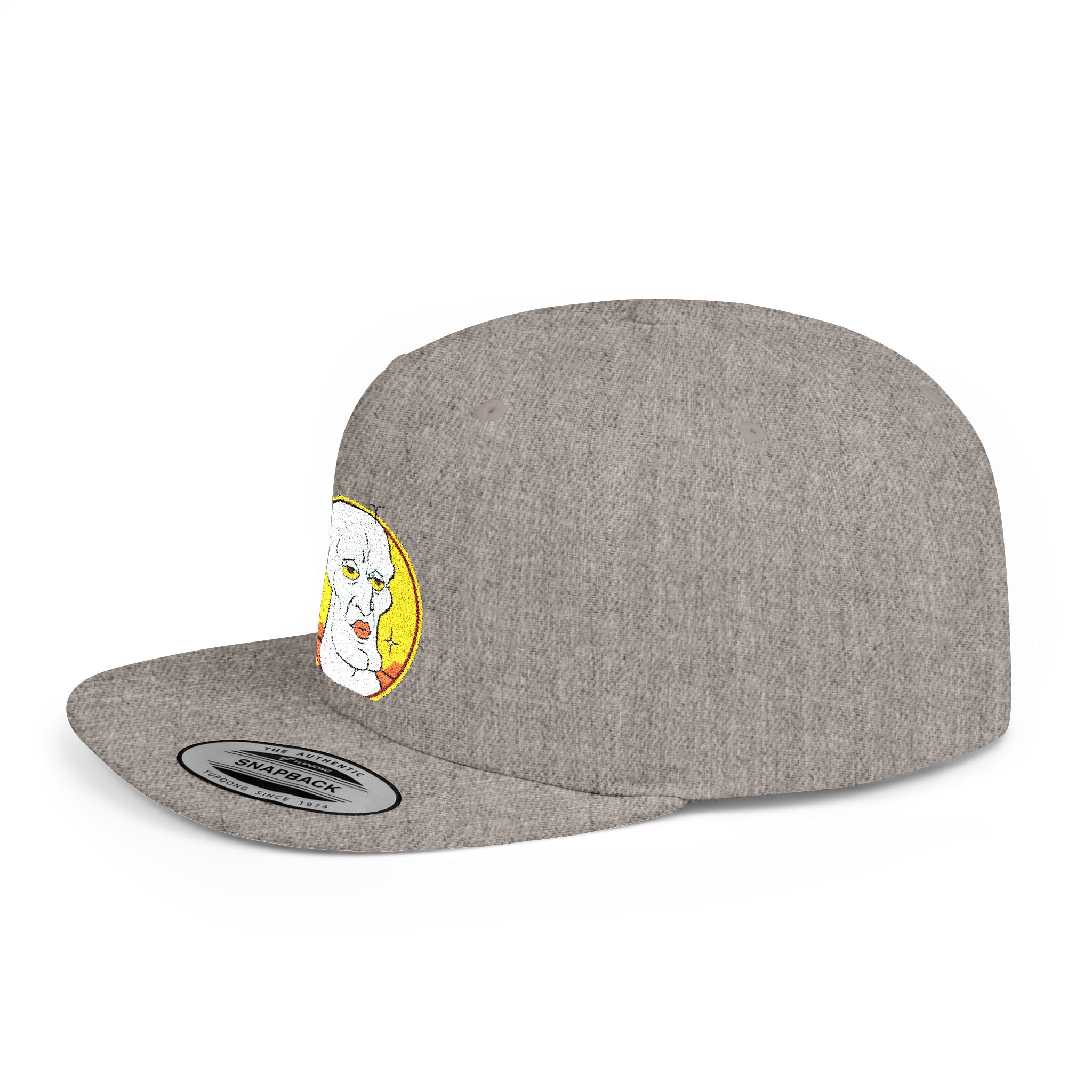 Snapback Hat — Cute Cat Holding Flower Patch, Cute Kawaii Cat Embroidered Cap