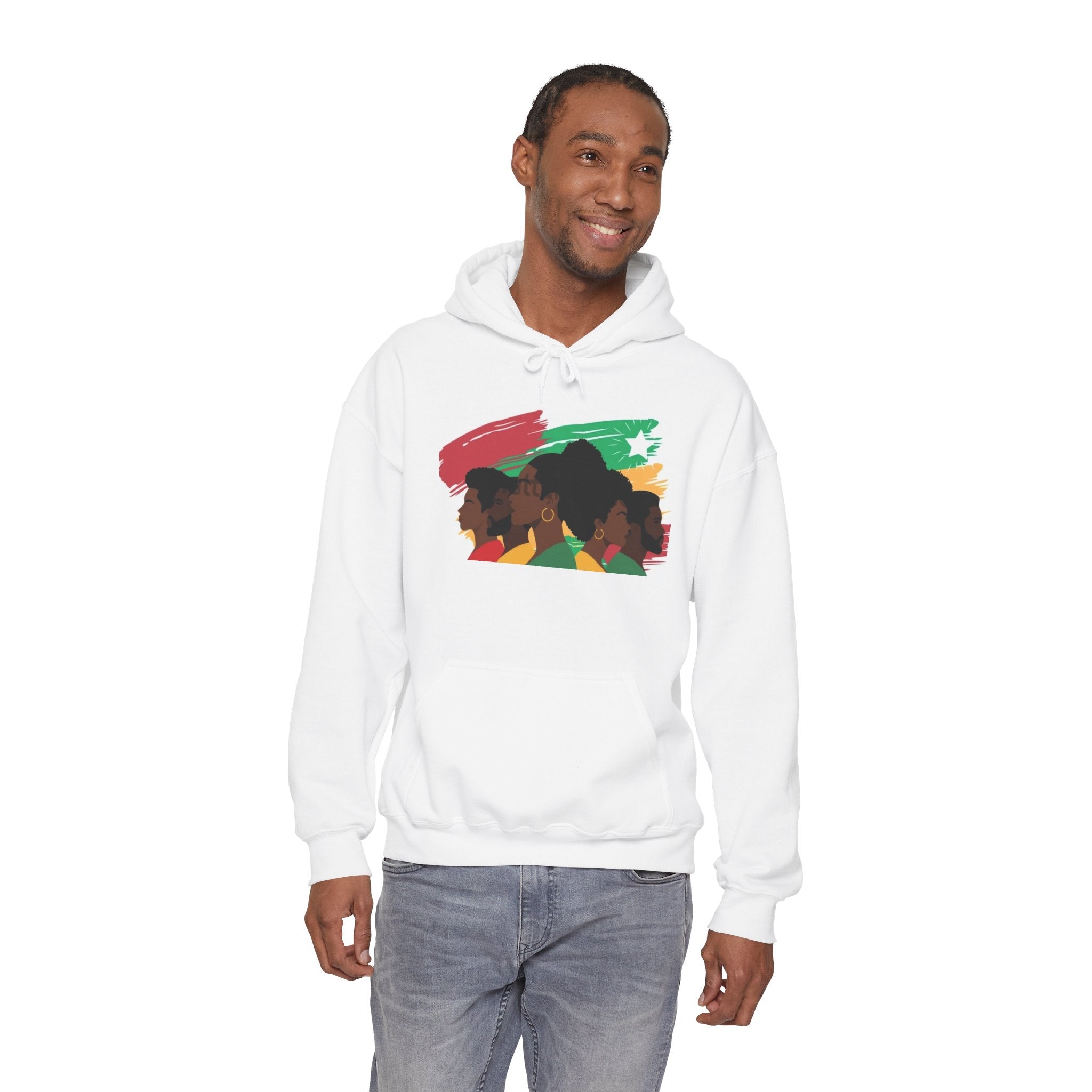 Black Unity Hoodie — Pan-African Portraits with "This Is Not A Boycott, This Is A Wealth Transfer" Back Print