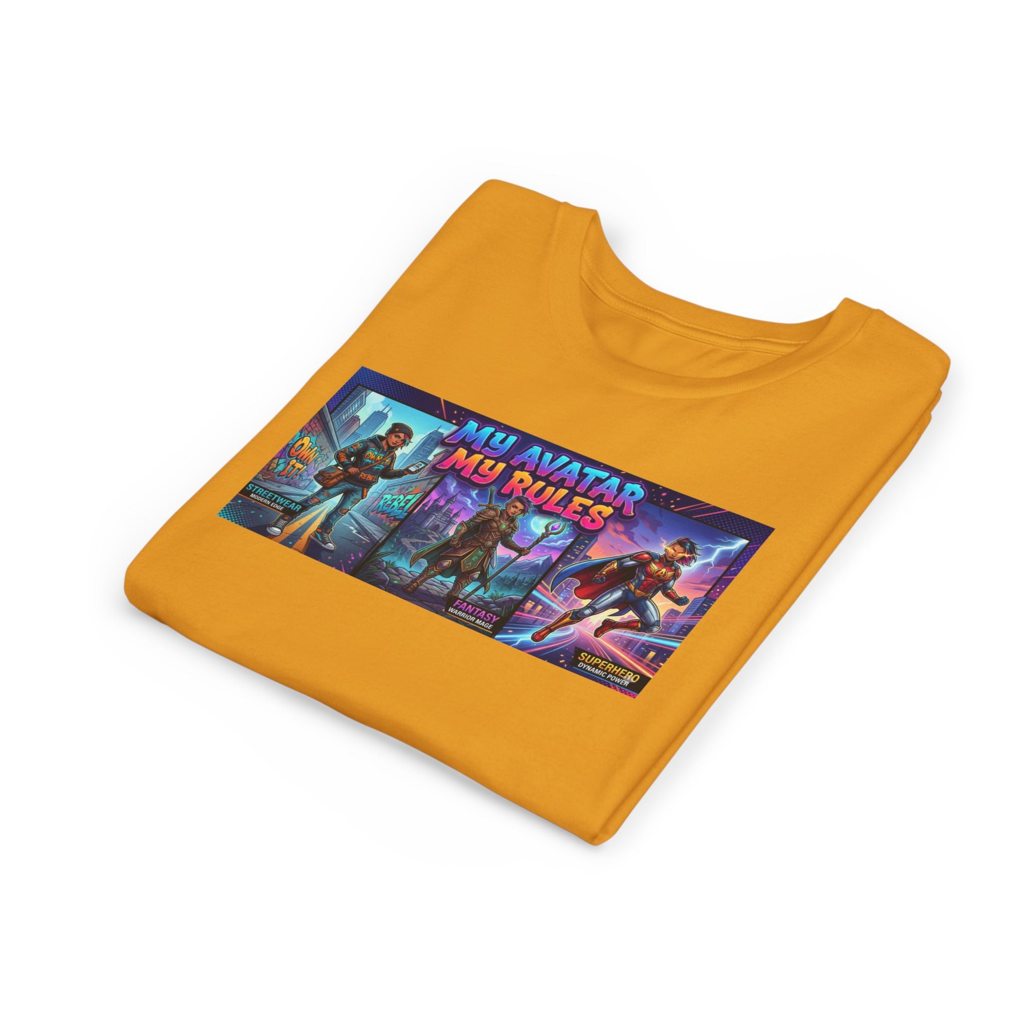Youth Tee — “MY AVATAR MY RULES” Customizable Character Graphic