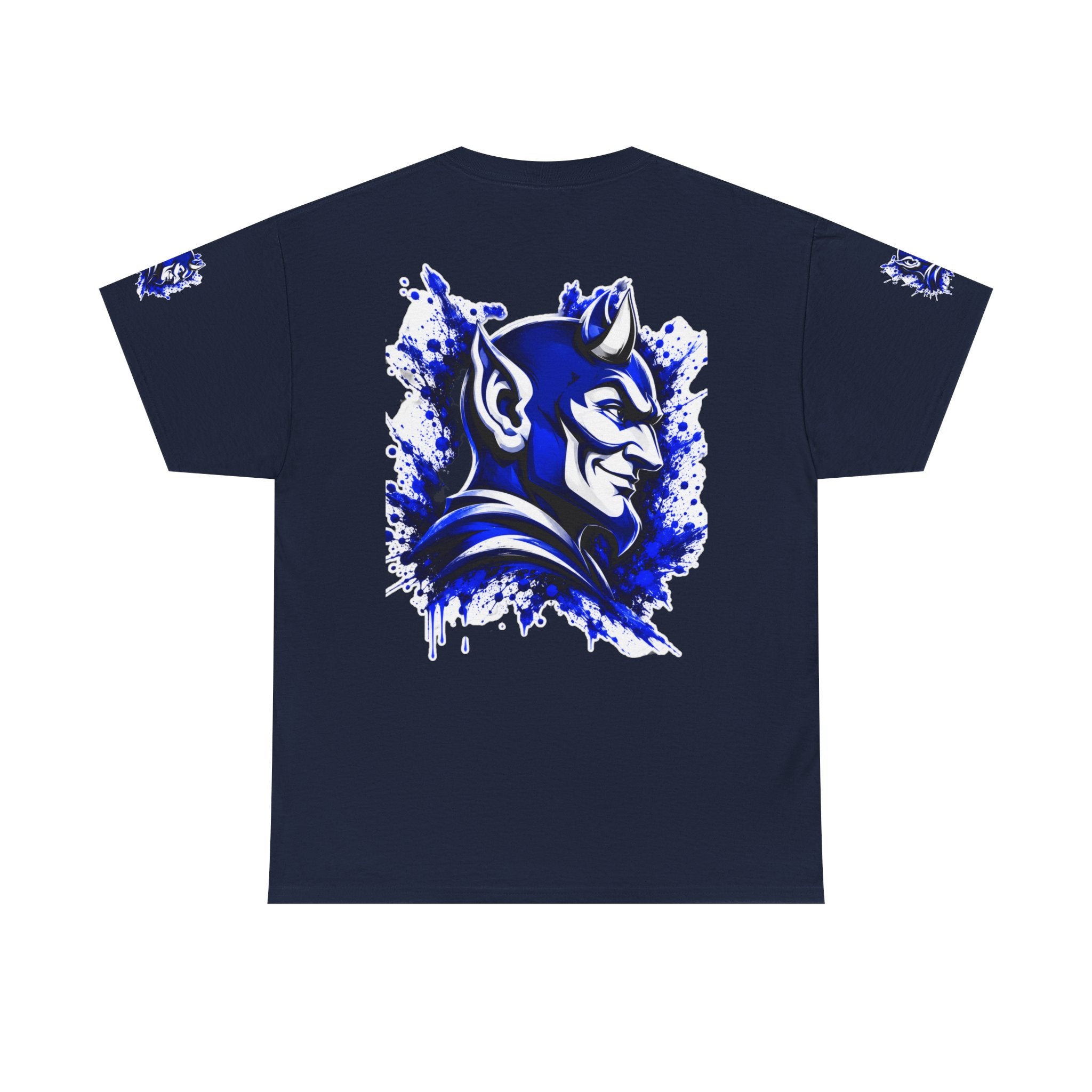 Duke Blue Devils Graphic Tee — Splatter Devil Logo T‑Shirt