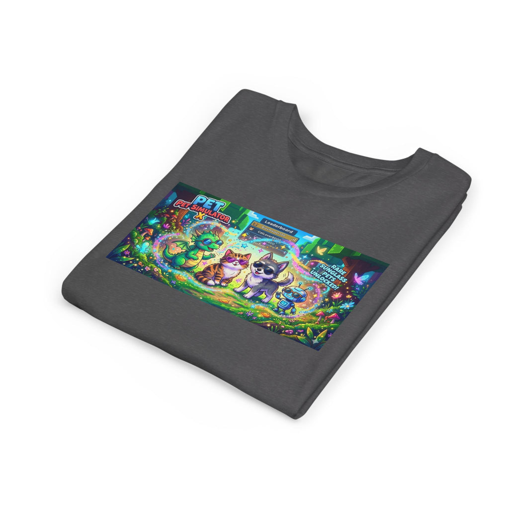 Cute Fantasy Pets Sunglasses Tee — Dragon, Cat, Wolf & Robot Pets