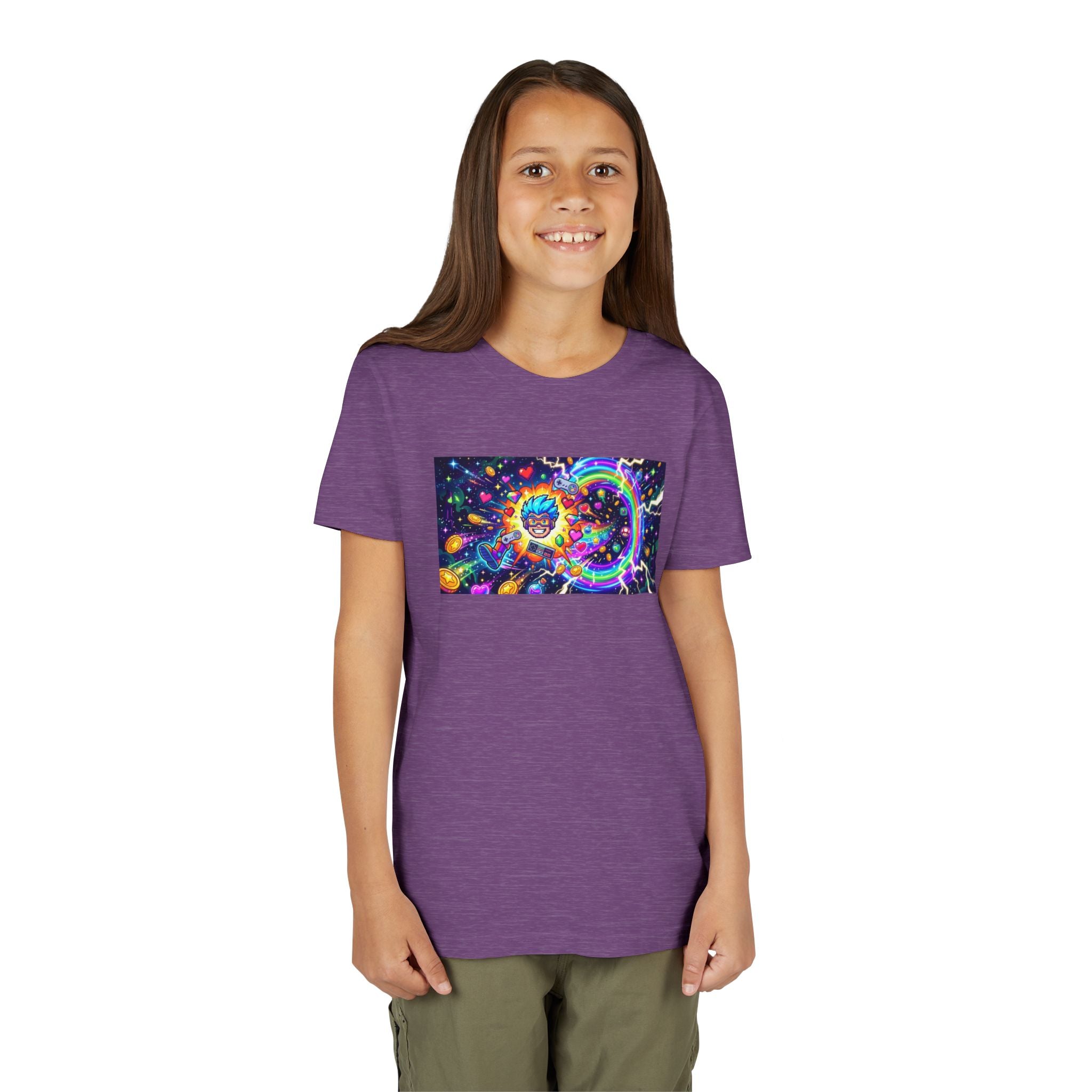 Kids Gaming Tee — Neon Rainbow Portal Gamer Shirt