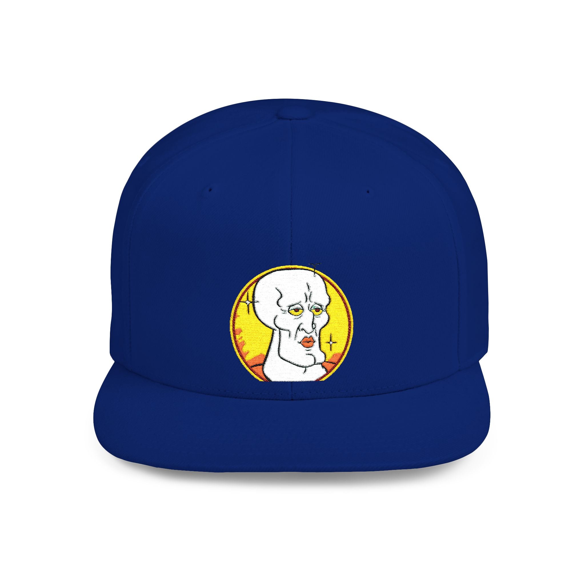 Snapback Hat — Cute Cat Holding Flower Patch, Cute Kawaii Cat Embroidered Cap