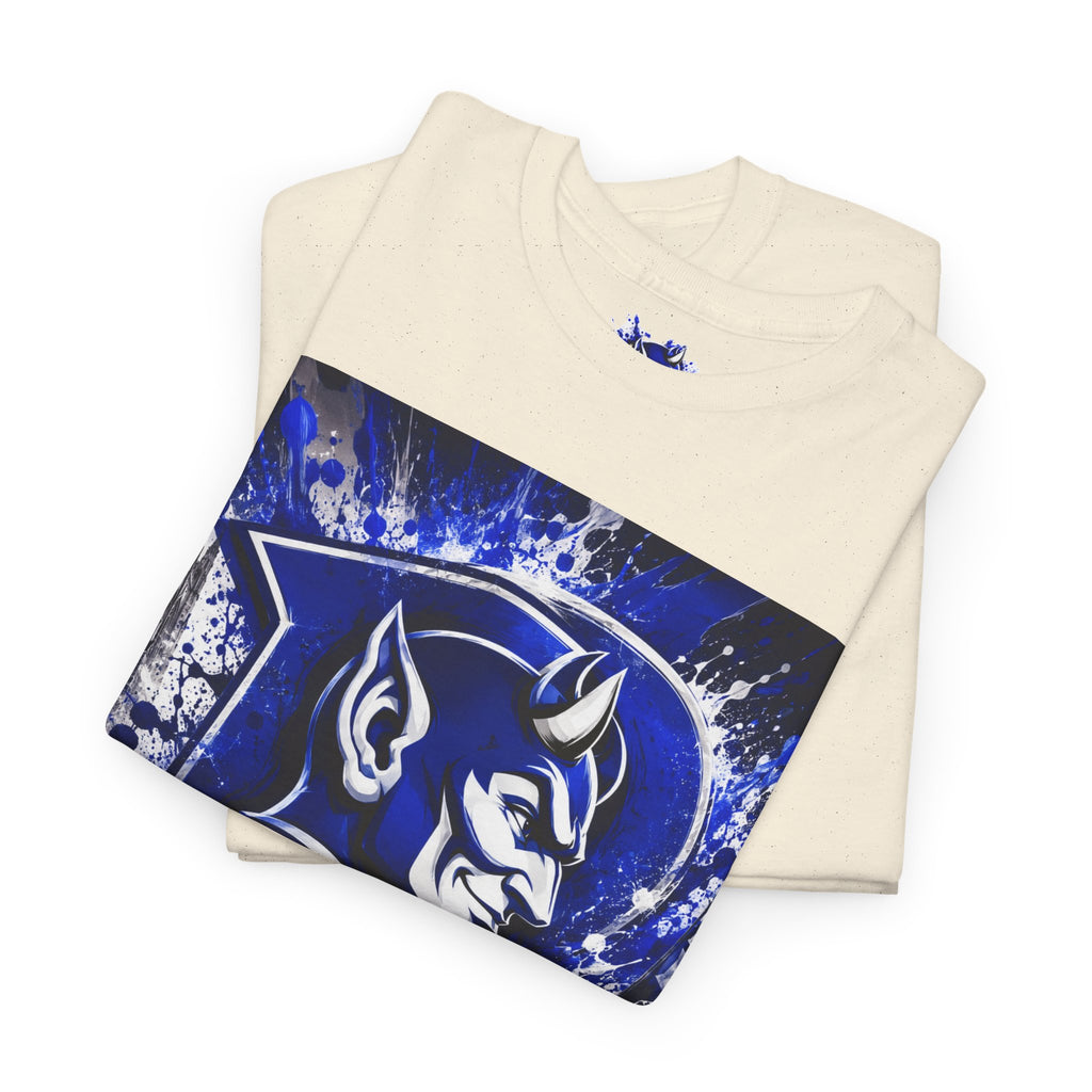Duke Blue Devils Graphic Tee — Splatter Devil Logo T‑Shirt