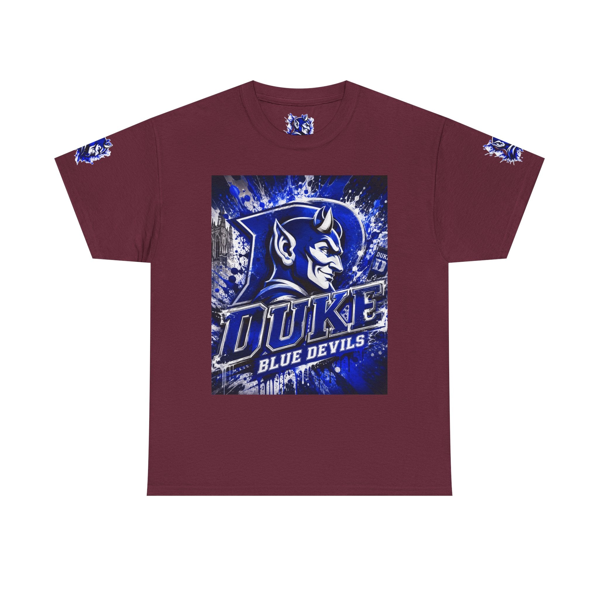 Duke Blue Devils Graphic Tee — Splatter Devil Logo T‑Shirt