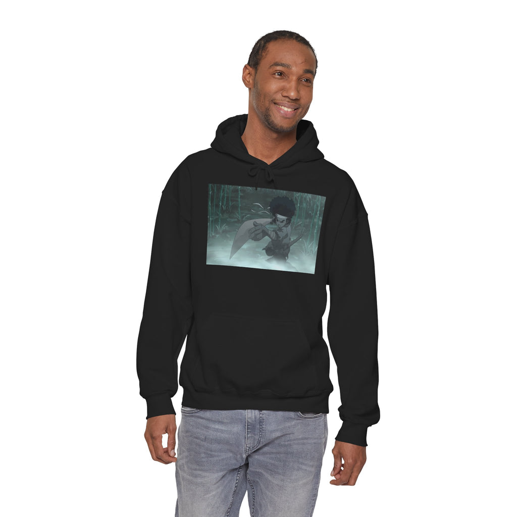 Moody Forest Angel Hoodie — Ethereal Wings Graphic Sweatshirt