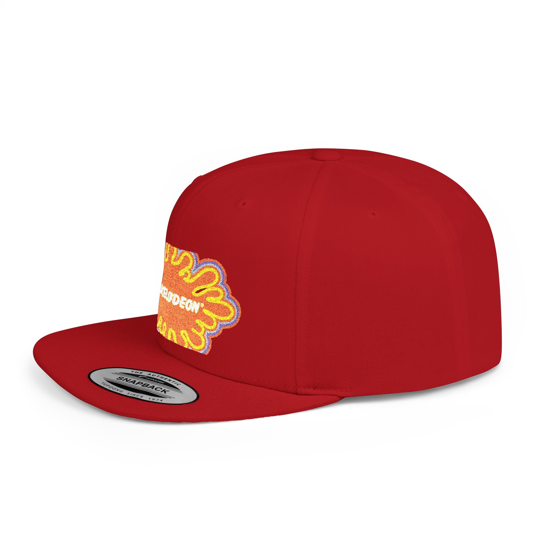 Nickelodeon Slime Logo Flat Bill Snapback Hat — Retro 90s Cartoon Cap
