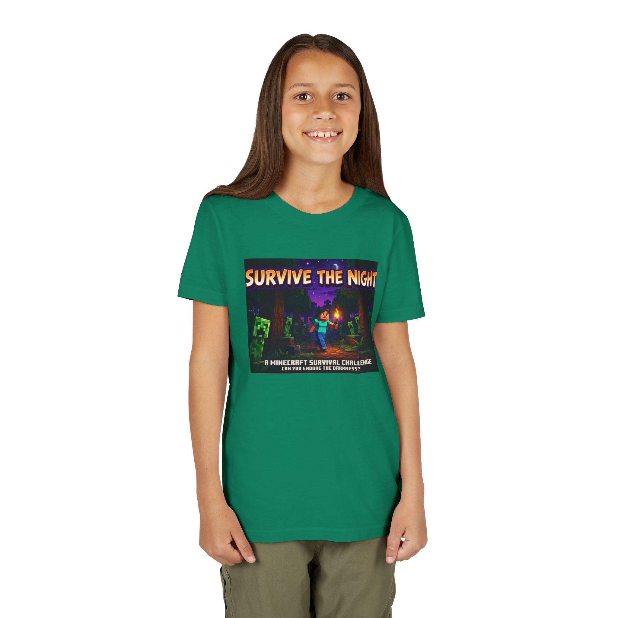 Survive the Night Youth Tee — Glowing Creeper Night Gamer Shirt