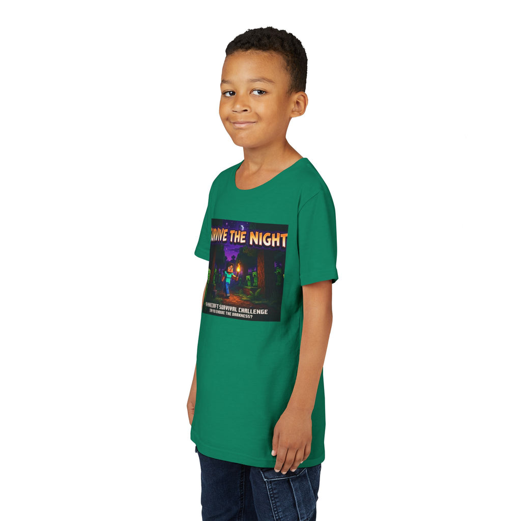 Survive the Night Youth Tee — Glowing Creeper Night Gamer Shirt