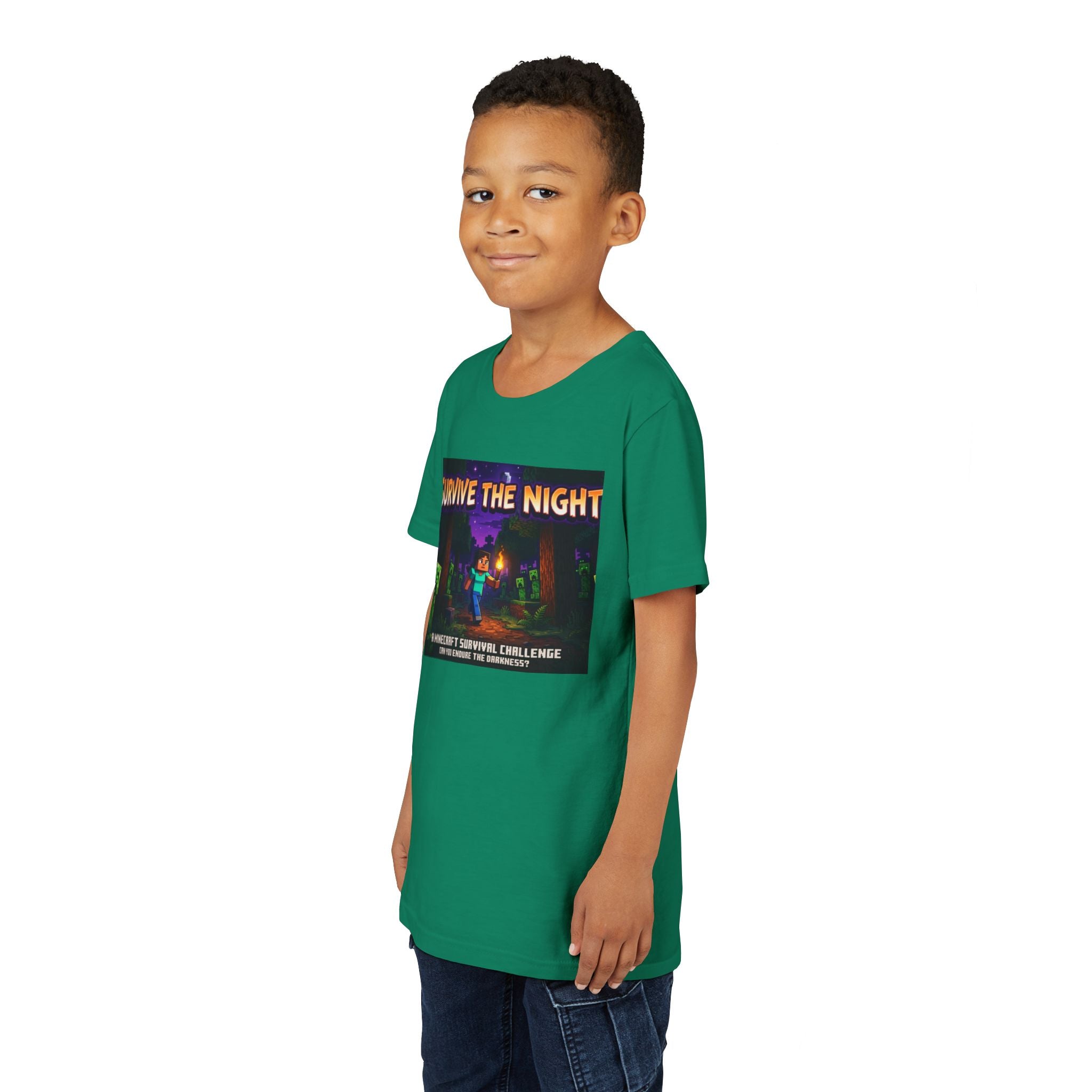 Survive the Night Youth Tee — Glowing Creeper Night Gamer Shirt