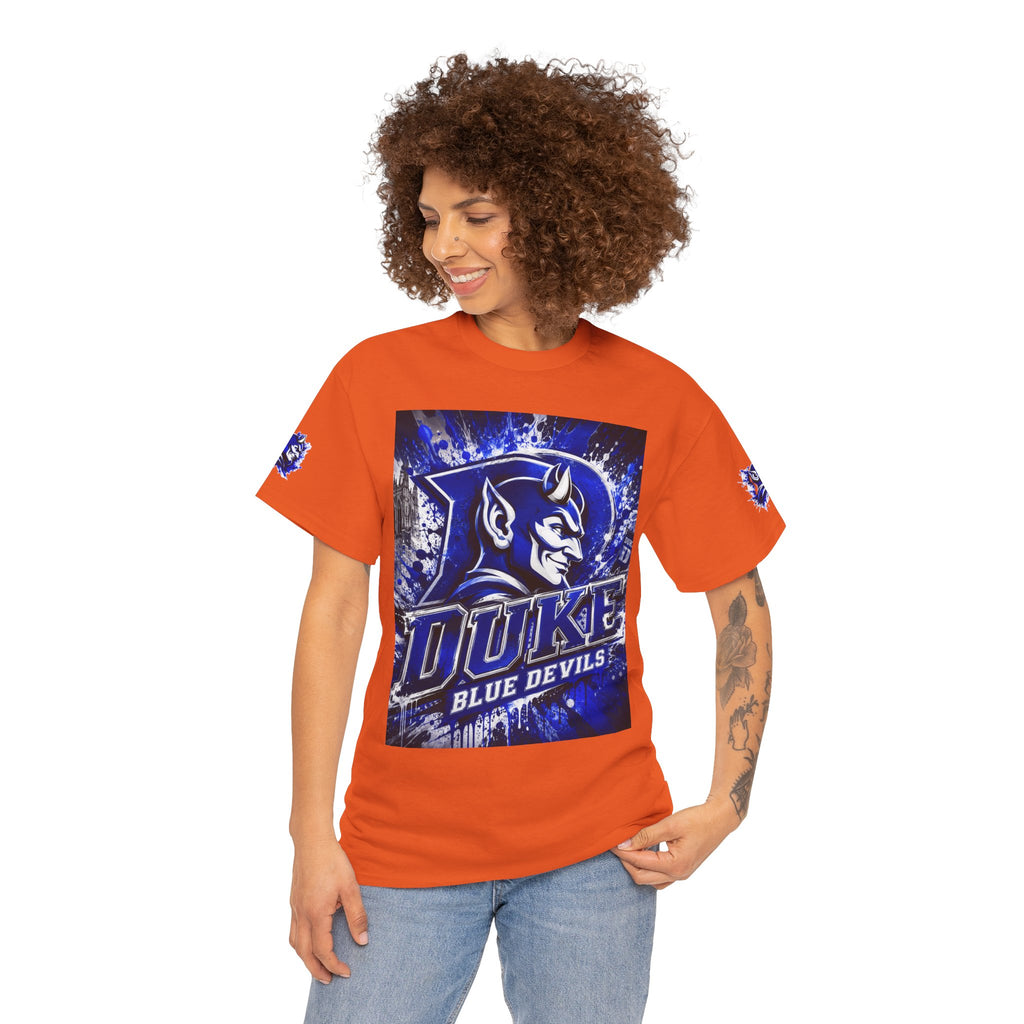 Duke Blue Devils Graphic Tee — Splatter Devil Logo T‑Shirt