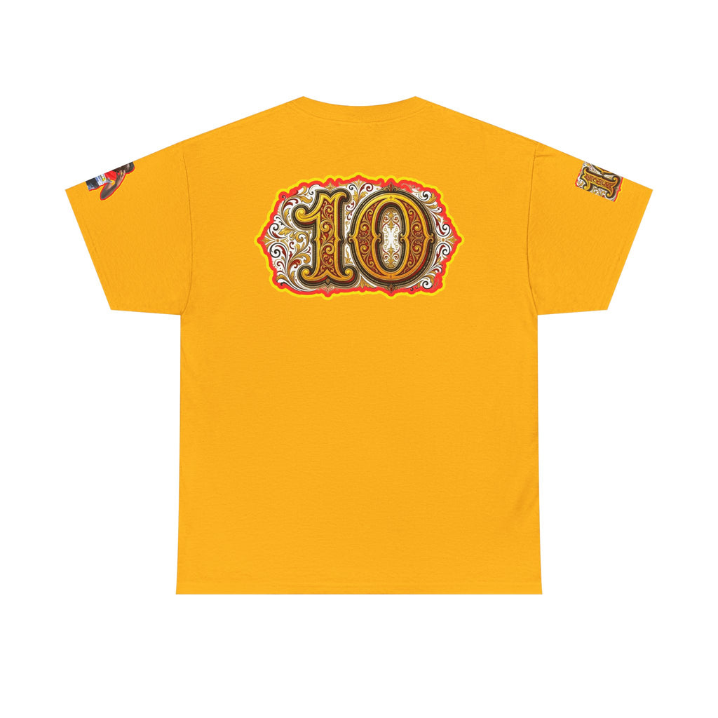 Fat Man Graphic Tee — Retro Boxing Design with '10' Back Patch