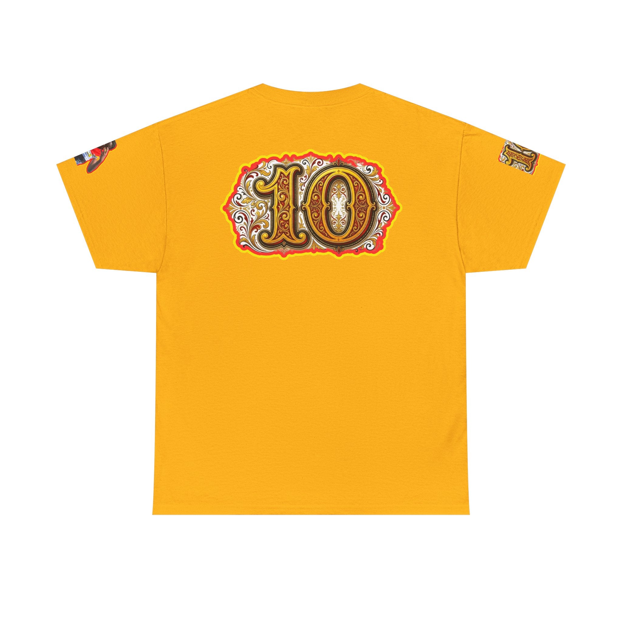 Fat Man Graphic Tee — Retro Boxing Design with '10' Back Patch