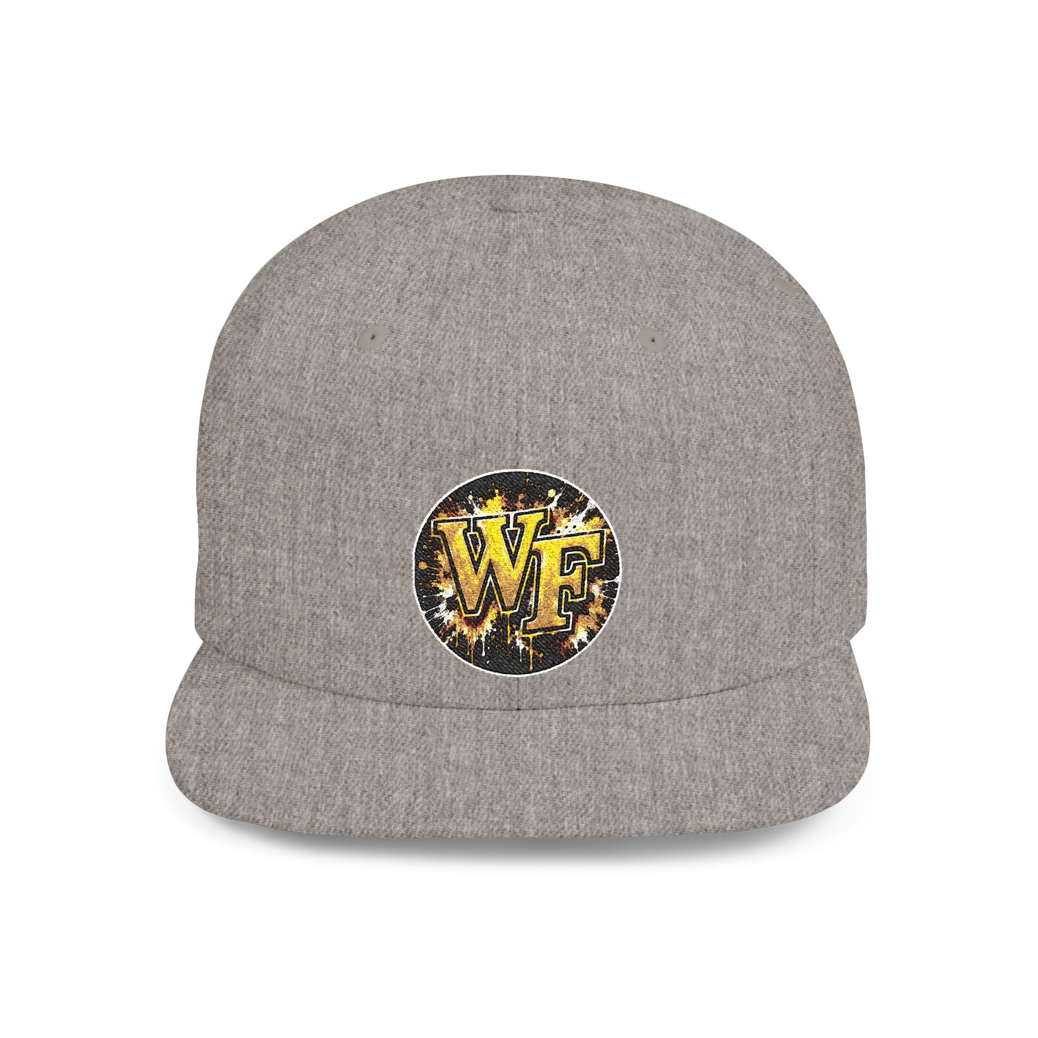 Snapback Hat — WF Gold Leopard Logo Flat Bill Cap