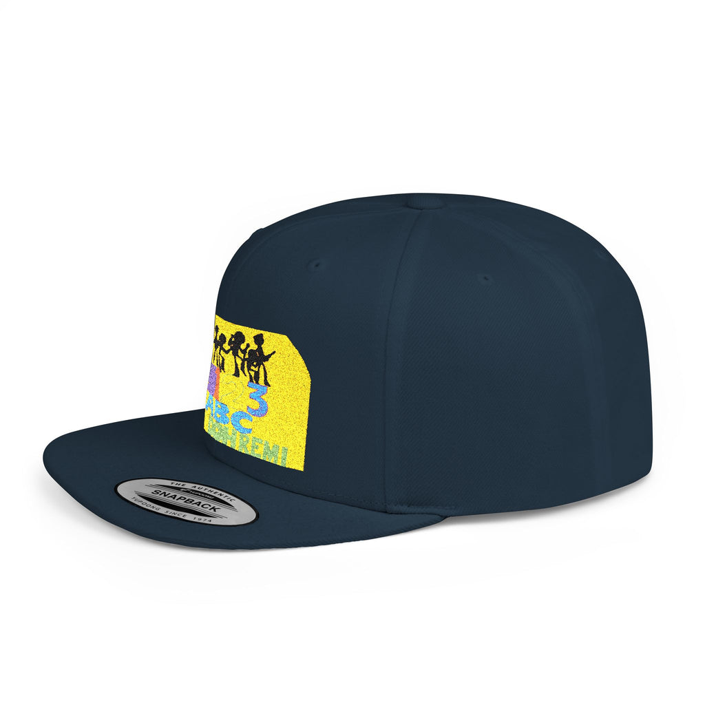 Flat Bill Snapback Hat — Retro Dance Crew Graphic Cap