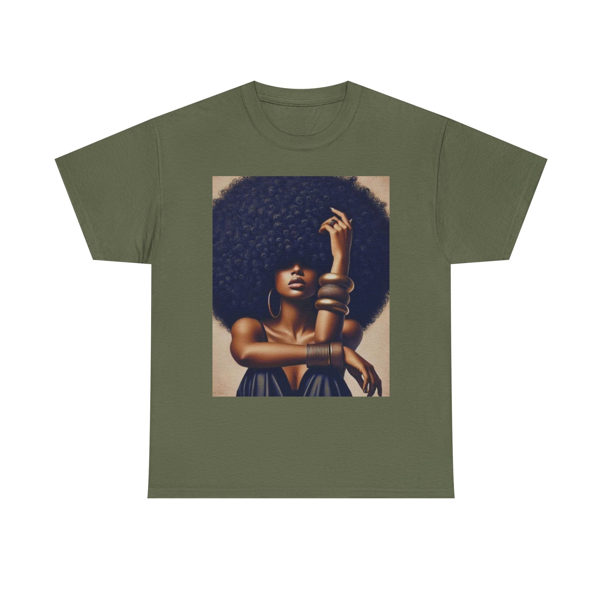 Afro Goddess Portrait Tee — Empowerment Graphic T-Shirt