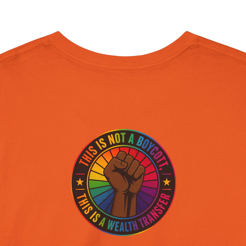 Graphic Tee — "I'm White, But Not THAT White" Illustration with Back Raised Fist Logo