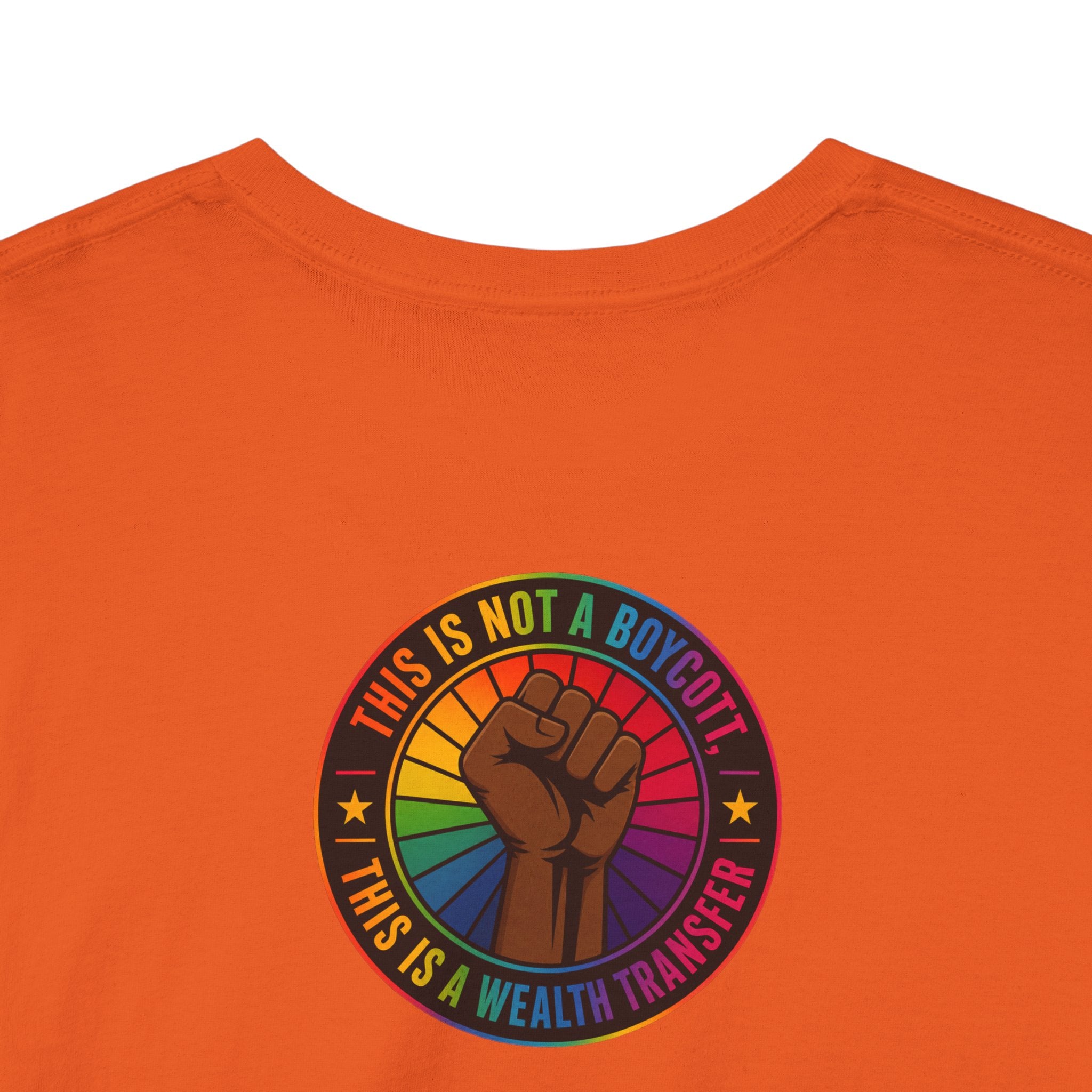 Graphic Tee — "I'm White, But Not THAT White" Illustration with Back Raised Fist Logo