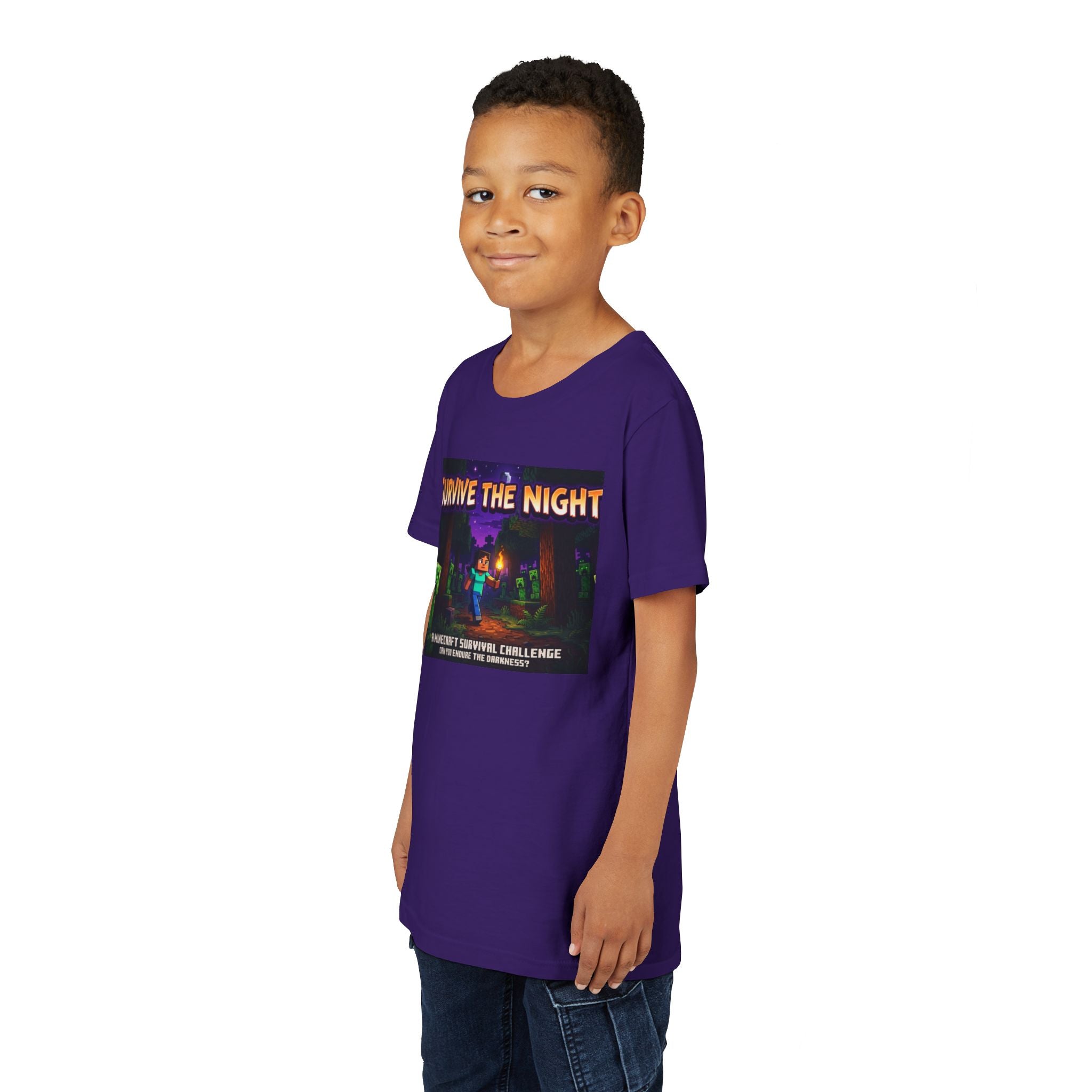 Survive the Night Youth Tee — Glowing Creeper Night Gamer Shirt