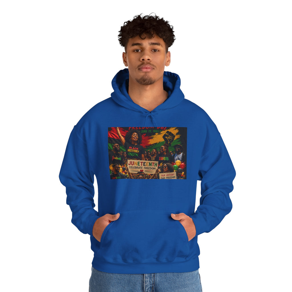 Juneteenth Celebration Hoodie — Juneteenth 1865 Freedom Retro Graphic Hooded Sweatshirt