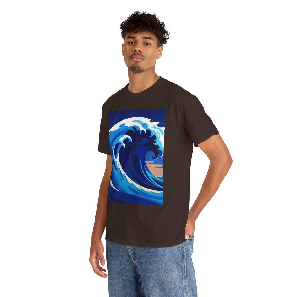 T-Shirt — Coastal Wave Graphic Tee (Ocean Sunset Wave Art)