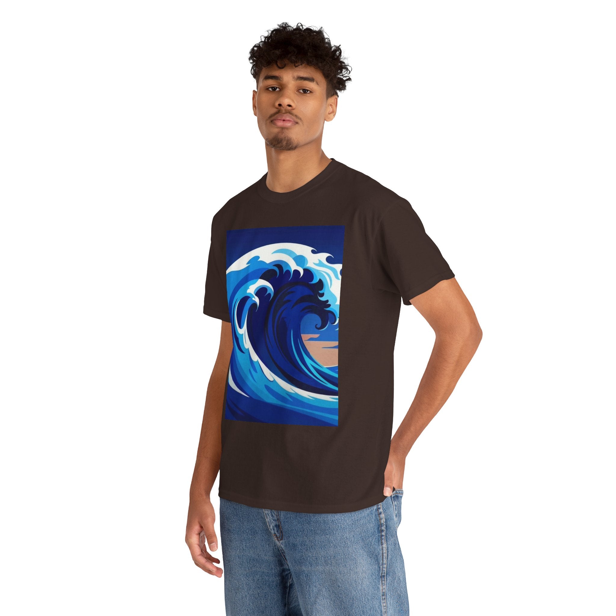 T-Shirt — Coastal Wave Graphic Tee (Ocean Sunset Wave Art)