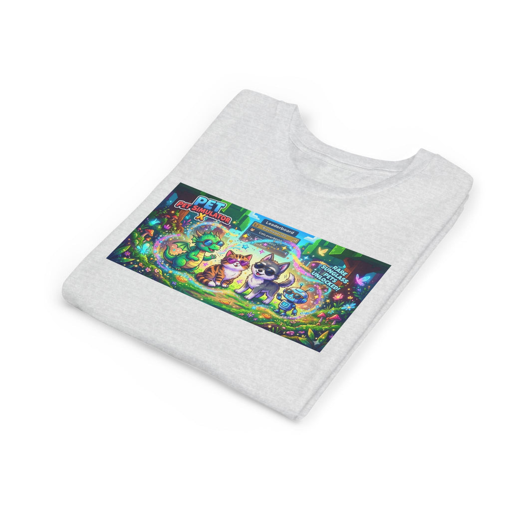 Cute Fantasy Pets Sunglasses Tee — Dragon, Cat, Wolf & Robot Pets