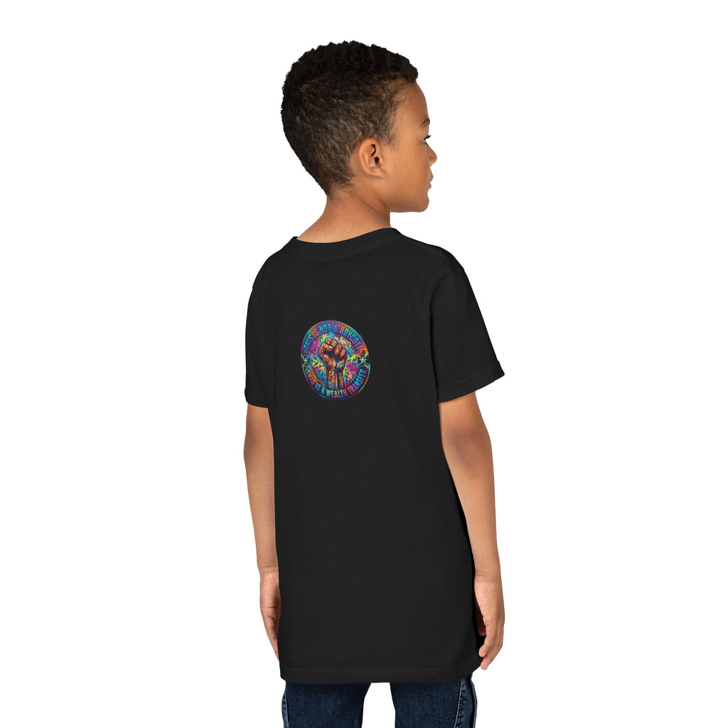 Youth Tee — “BUILD. CREATE. WIN.” Neon Builder City Design