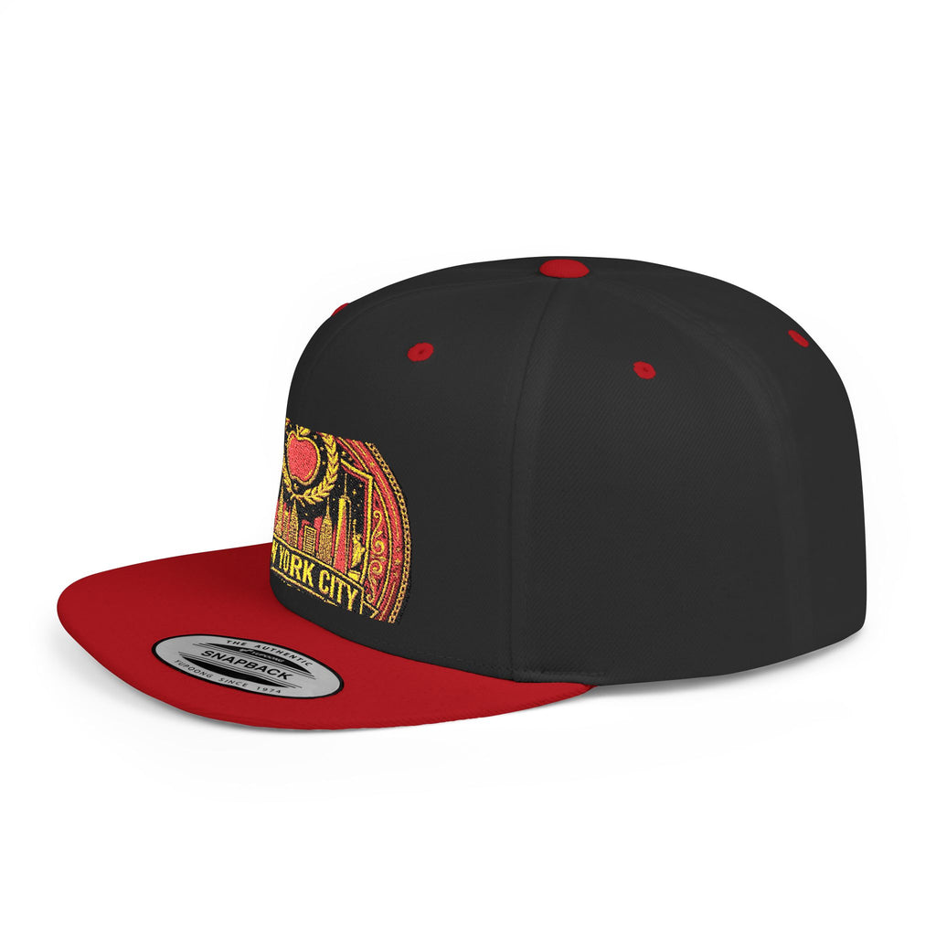 New York City Flat Bill Snapback Hat – Retro Skyline Patch Cap