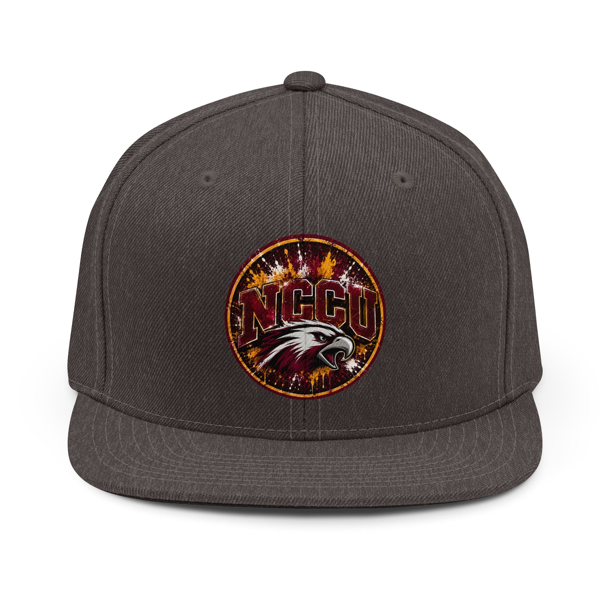 Snapback Hat — NCCU Eagle Logo Cap, Vintage Fireburst Design