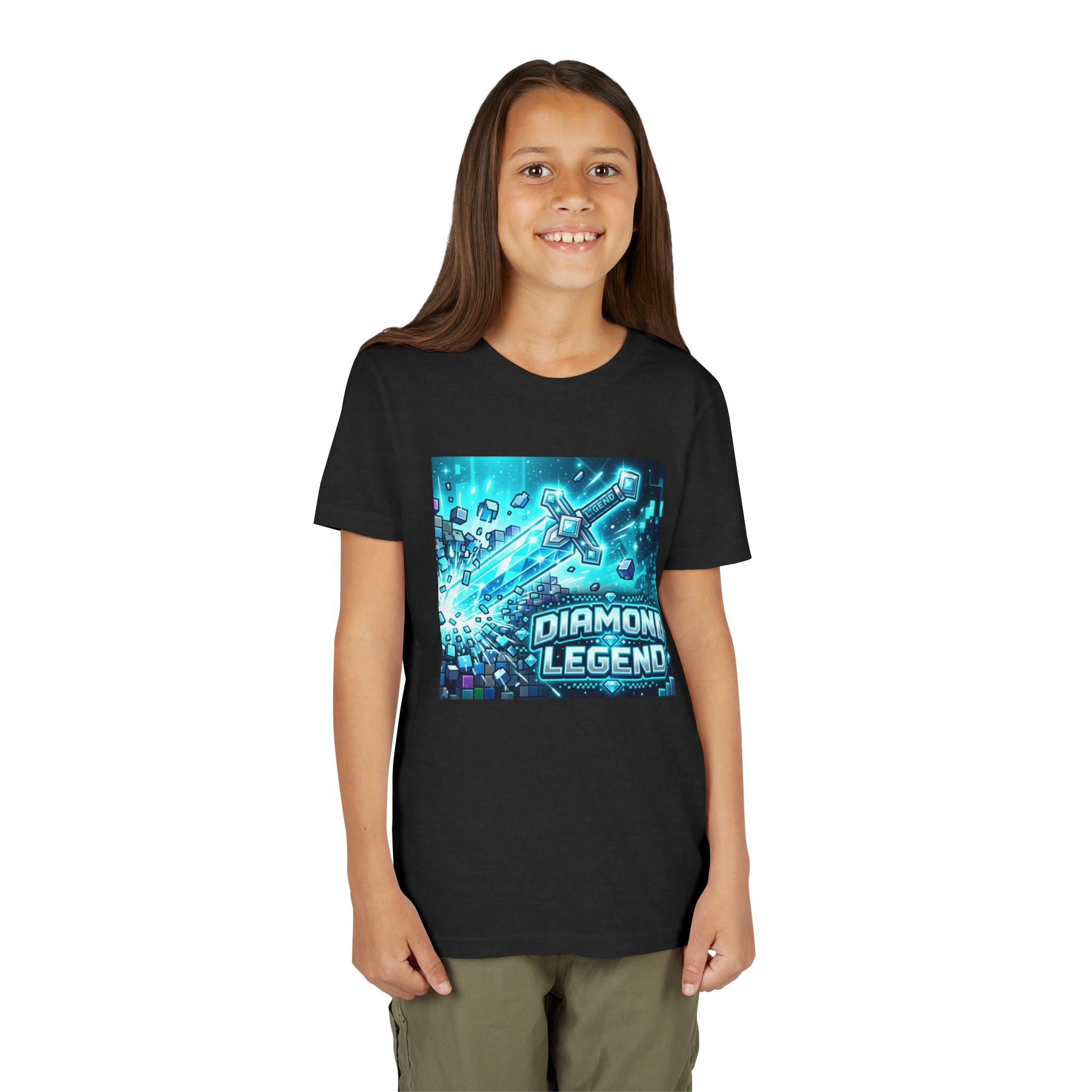 Youth Diamond Legend Tee — Pixel Minecraft-Style Gem Graphic Shirt