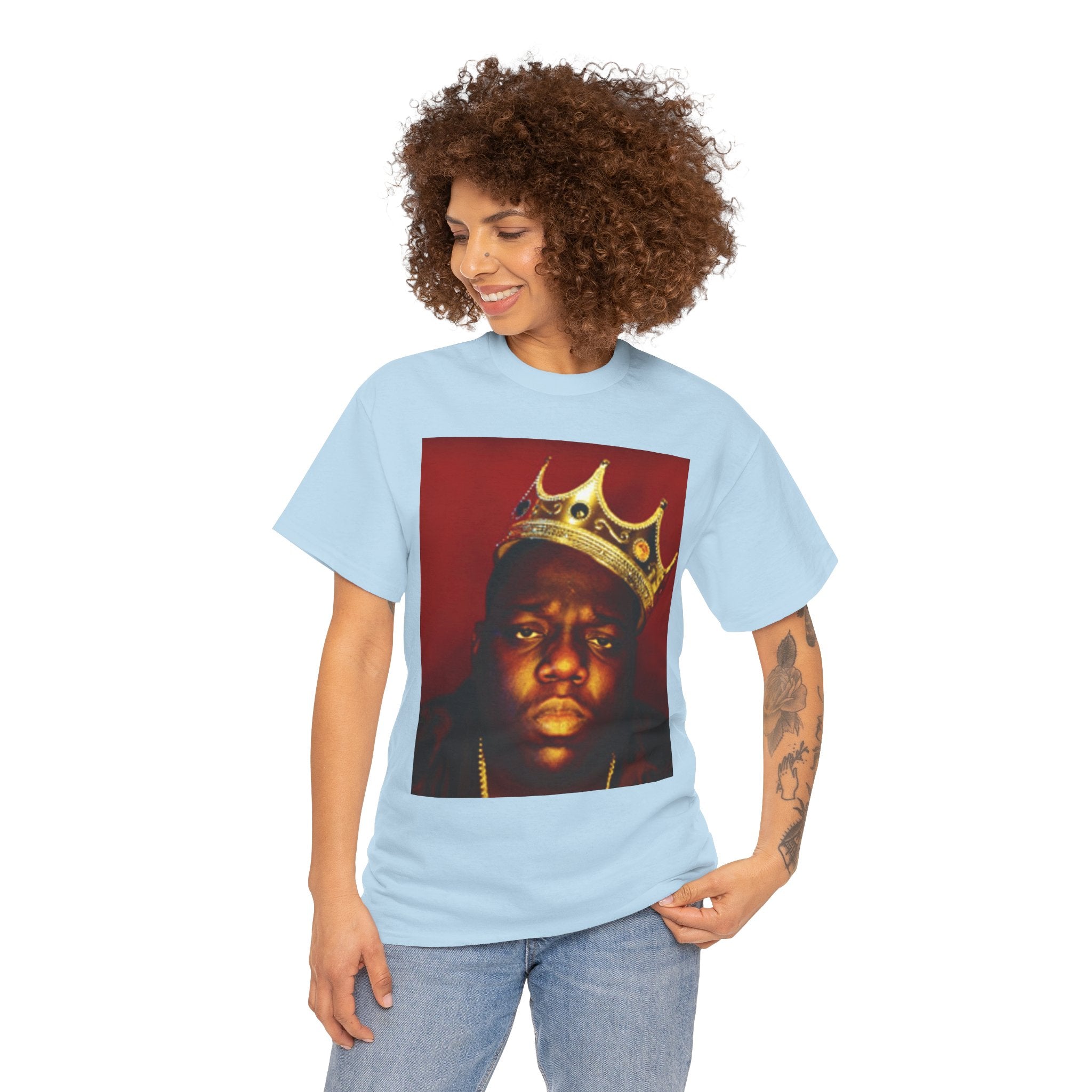 Vintage Crown Portrait Tee — Retro Hip-Hop Photo Graphic T-Shirt
