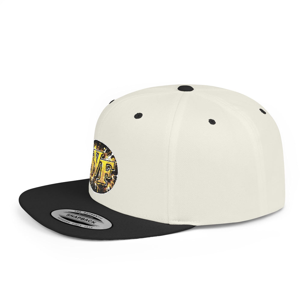Snapback Hat — WF Gold Leopard Logo Flat Bill Cap