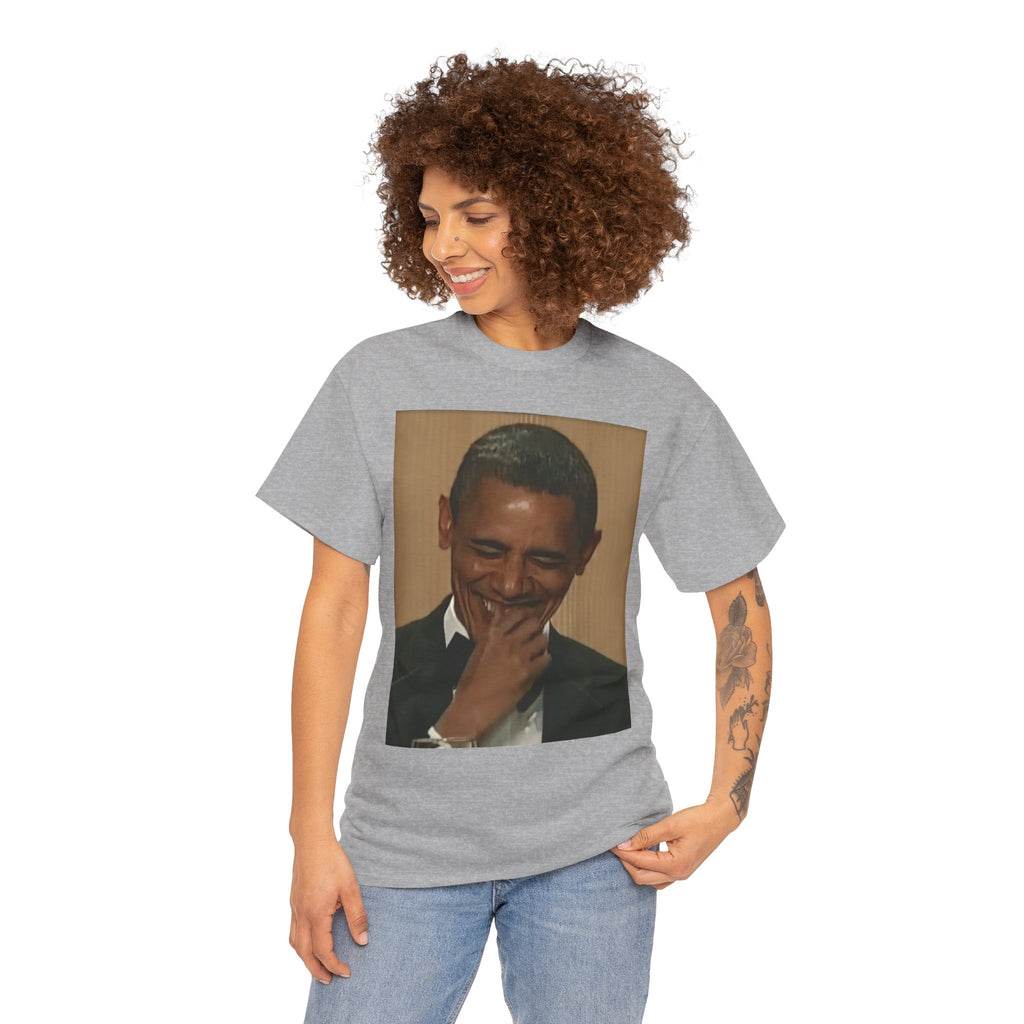 Laughing President Photo Tee — Vintage Smile Graphic T-Shirt