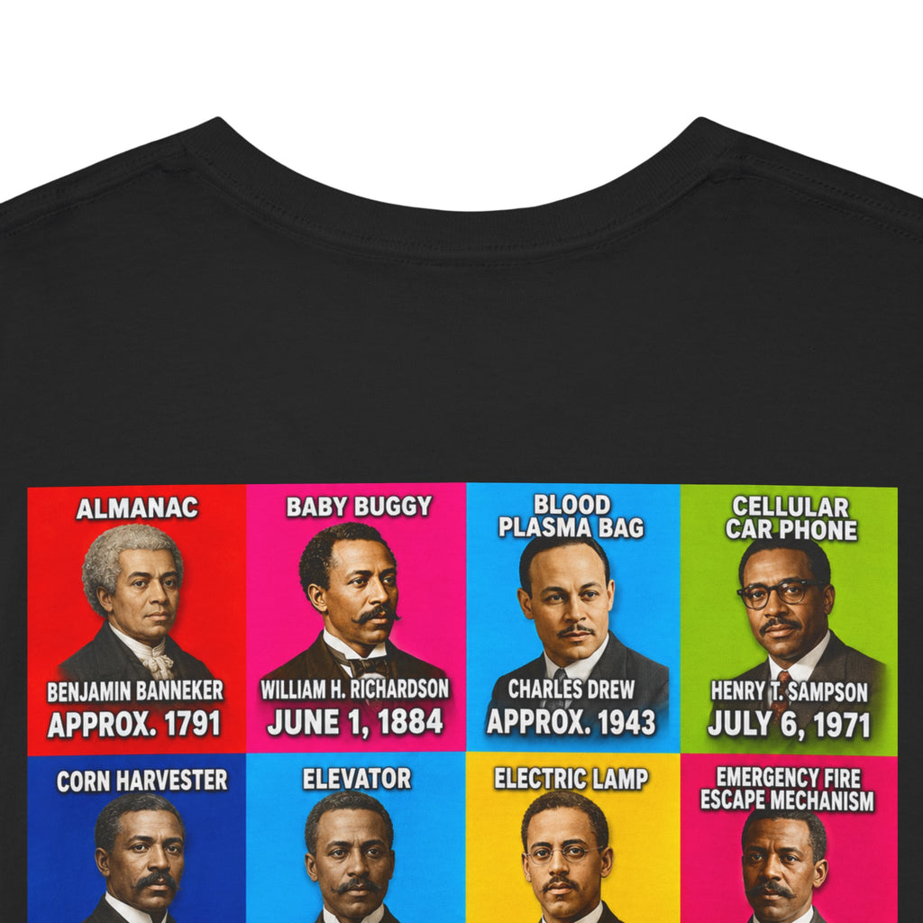 Black inventors Grid T‑Shirt — Colorful Historical Portraits Tee